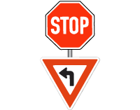 Stop / Yield sign at an intersection